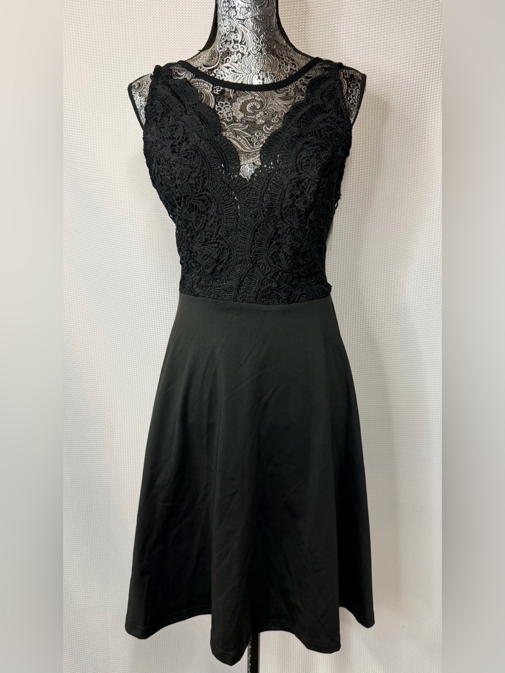 Grace Karin Black Lace Fit & Flare Mini Dress